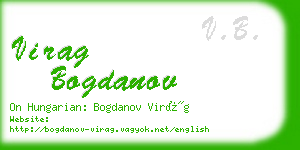 virag bogdanov business card